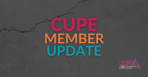 Web banner. Text: CUPE member update