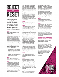 Image of the Reject the Reset one-page pamphlet