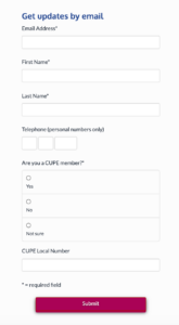 Image of form: Get updates by email